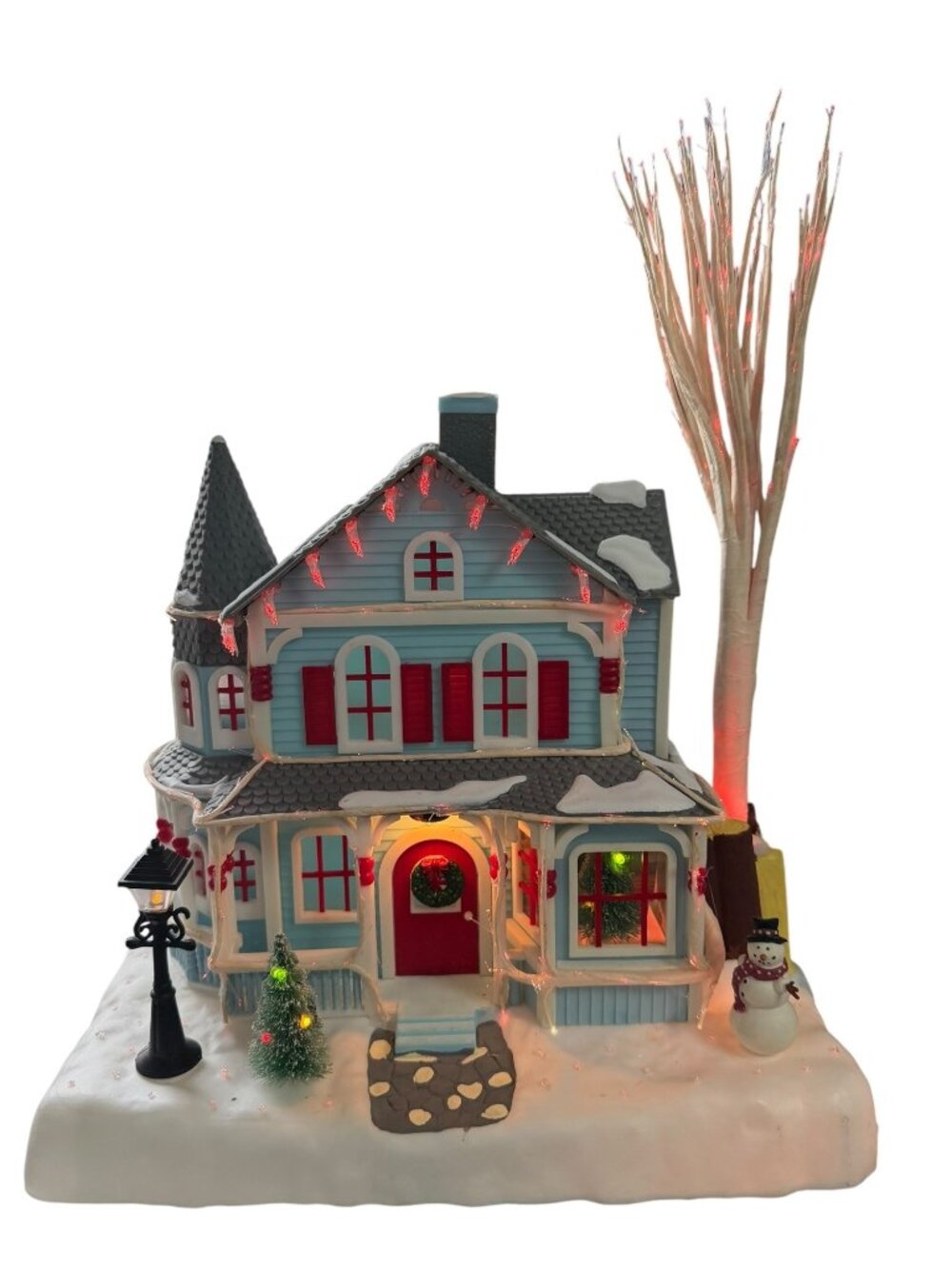 Avon Holiday Splendor Fiber Optic Christmas Village House 2001 Lighted Victorian